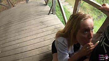 black lynn says, 'watch vicky sixxx suck my big cock in public!'