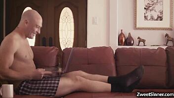 Ella Nova spreads her pussy for neighbor Nathan Bronson's monster cock, leading to intense orgasms