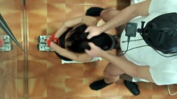 Milf in pantyhose pigtails big tits bondage blowjob with throatpie 😈