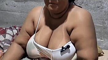 I’m overwhelmed watching my futanari stepmom masturbate with milky tits