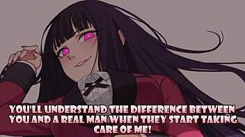 Jabami Yumeko keeps you on a leash while she cuckolds you hentai femdom cei ntr dice game humiliation