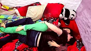 Petite couple's hardcore sex with monster cock and blowjob