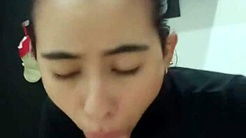 Hot guy gives stepsister oral sex until cumming in mouth.