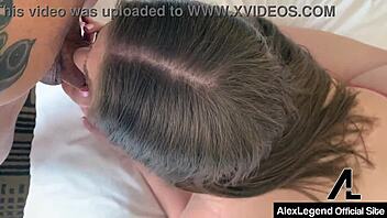 Busty Brunette Alex Chance Gives Intense Blowjob