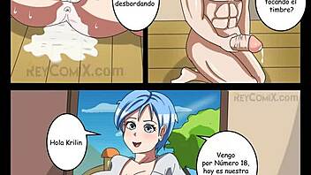 Krillin and Number 18 Fuck, Bulma Joins Comic Sex
