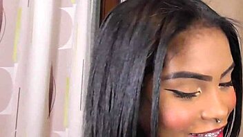 brazilian beauty worships ass and swallows cum