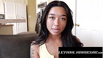 Super Tight Asian Babe Asks Favors From Stepdad And Gets Fucked In Hardcore Riding