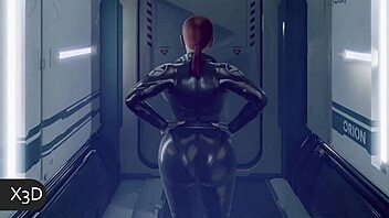 Black widow spins her web in the dark