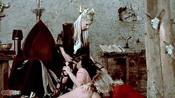 hardcore lesbian threesome with anal toys and licking