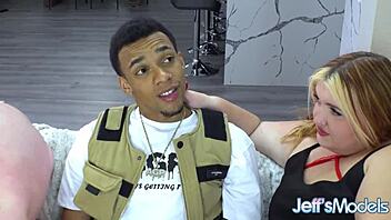 I watch Angel Kendra and Miss Pink Plush reverse gangbang a black guy