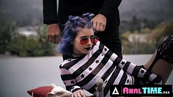 naughty goth arya fae takes big cock deep in tight ass