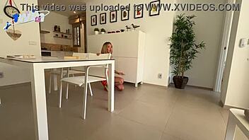 Blonde slut orgasms from blowjob with anal plug and fucking