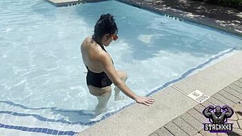 hey, ever seen hawaiian angel ride a huge black cock at the pool?