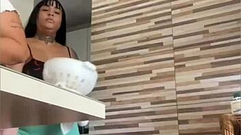 Japanese bbw shows off huge pussy