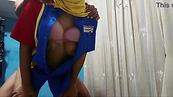 Can Hijab Employee Handle Big Tits Doggy Fucking?