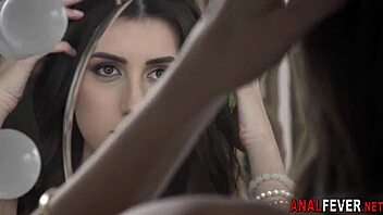 Babe gets butt jizzed after throating