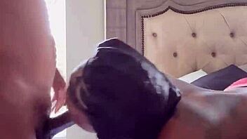 Ghetto bonnet head sucking monster cock with ball licking.