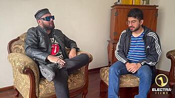 Watch this Venezuelan blonde servant get fucked by an old man debuting his son