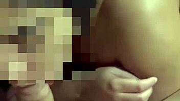 Wife gives blowjob to monster cock.