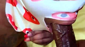 Masked guy deep throats monster cock!