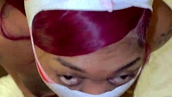 Masked guy deep throats monster cock!