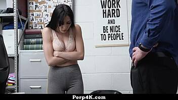 cute shoplifter judy jolie dont want police, so i fuck her big ass.