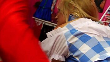 Christine Love and friend in sapphic pantyhose sex with gaping pussies