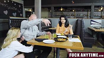 is the freeuse waiter letting her favorite customer fuck her pussy anytime?