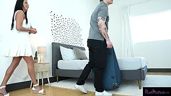 Busty French MILF Anissa Kate seduces hard cock with wet pussy and blowjob