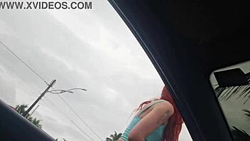 Risky Outdoor Masturbation For Hot Girl In Public