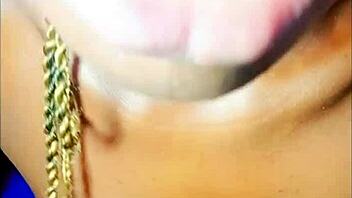 African Teen Shows Phat Lips And Drinks Cum!