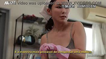 Sweaty Maid Yuka Mizuno Tempts with Exposed Nipples