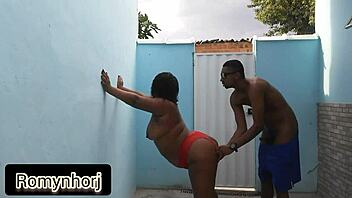 a chubby carioca fucks in the backyard