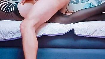 feeling deep thrusts in stockings, on knees, loving anal