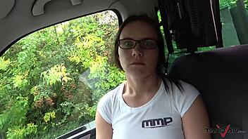 blondie picked up for outdoor doggy pounding with loud moans