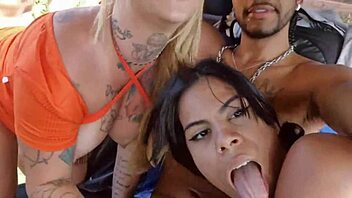 teen 18+ blonde nerd gets assfucked by interracial pornstar in the woods