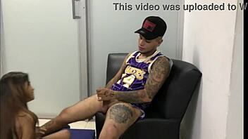 i find stepsister exercising and caress her