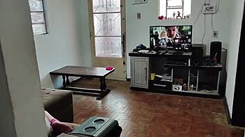 Girls having fun while boyfriends are out, showing big asses and wet pussies