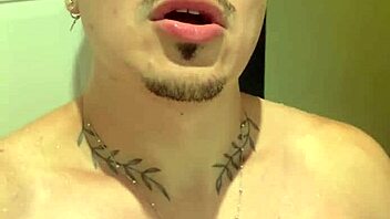 horny shower with monster cock