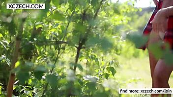 Two farmers' daughters play massage and lesbian games.