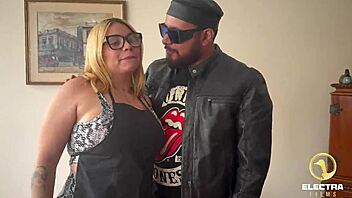 Watch this Venezuelan blonde servant get fucked by an old man debuting his son