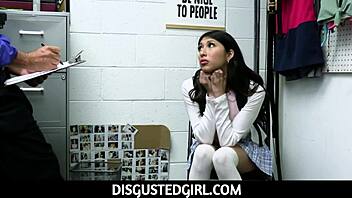 Penelope Woods begs cop for release with blowjob and handjob!