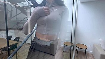 Latina chick Lilly cleans then gets her big Latin ass fucked hard