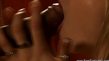 Beautiful blonde gives a blowjob to her Indian lover