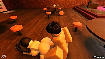 Intensely fucking slut's big ass with monster cock in bar POV.