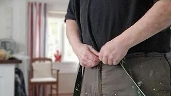 chris old man strips clothes ripped with dirty talk tease