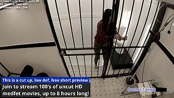 dr tampa checks zoe lark in siccos with latex and handcuffs.