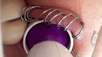 hey, watch me toy my pierced pussy. this horny babe’s homemade play is wild.