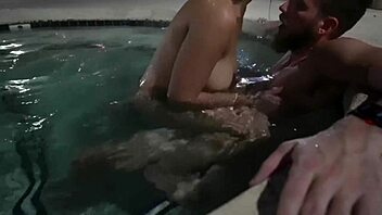Public sex in hot tub and orgasm in car!