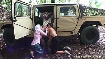 muslim couple has first sex in outdoor army setting